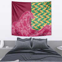 Japanese Bishamon-Kikkou Pattern Tapestry Water Pillar Silent River Flow - Polynesian Pride