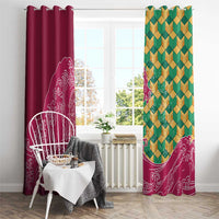 Japanese Bishamon-Kikkou Pattern Window Curtain Water Pillar Silent River Flow - Polynesian Pride