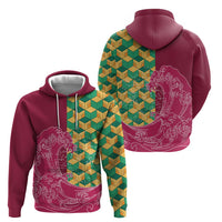 Japanese Bishamon-Kikkou Pattern Zip Hoodie Water Pillar Silent River Flow - Polynesian Pride