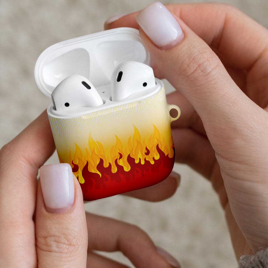 Japanese Kaen Pattern AirPods Case Flame Pillar Blazing Lion Heart LT9 - Polynesian Pride