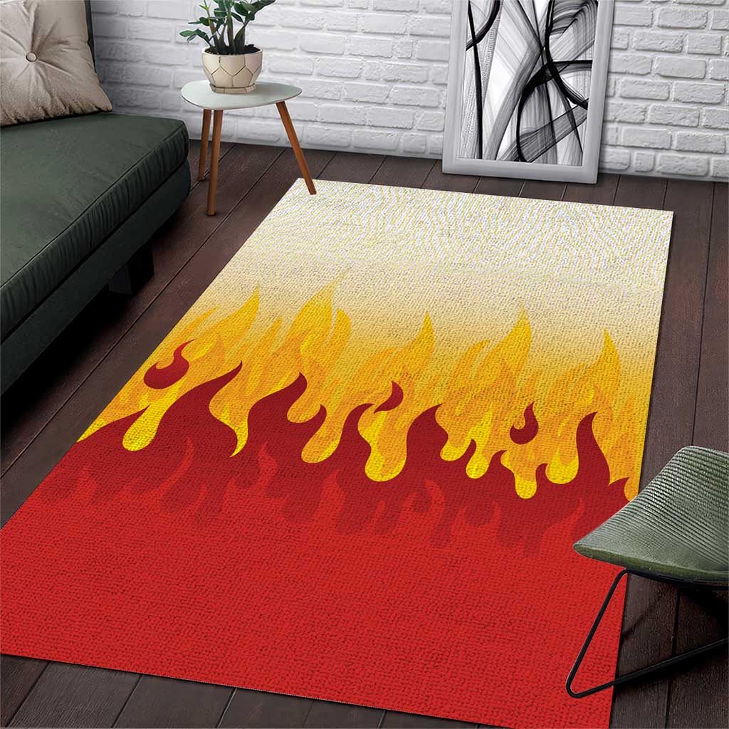 Japanese Kaen Pattern Area Rug Flame Pillar Blazing Lion Heart - Polynesian Pride