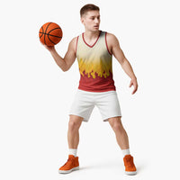 Japanese Kaen Pattern Basketball Jersey Flame Pillar Blazing Lion Heart LT9 - Polynesian Pride