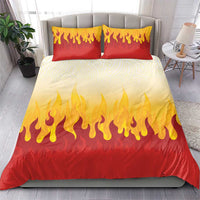 Japanese Kaen Pattern Bedding Set Flame Pillar Blazing Lion Heart - Polynesian Pride