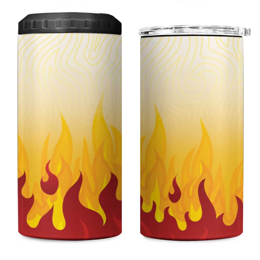 Japanese Kaen Pattern 4 in 1 Can Cooler Tumbler Flame Pillar Blazing Lion Heart LT9 One Size: 16 oz Red - Polynesian Pride
