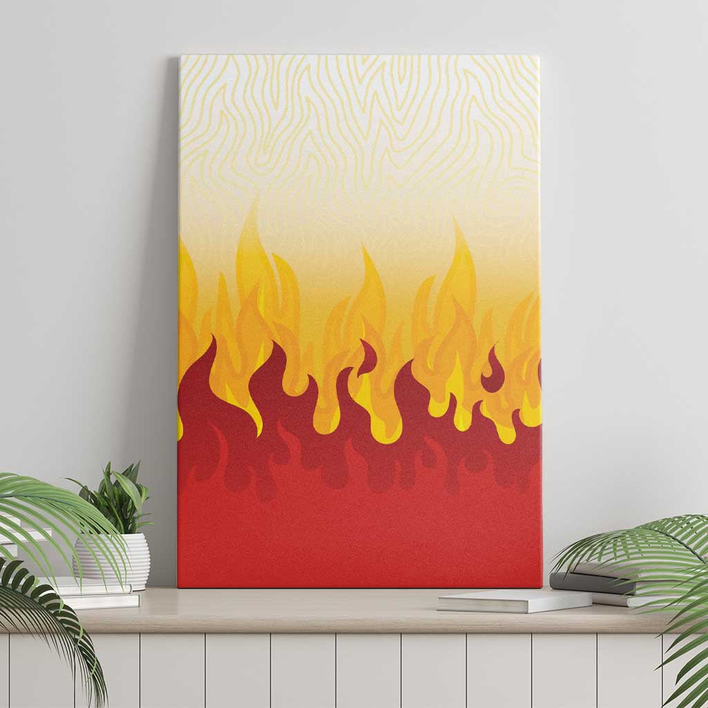 Japanese Kaen Pattern Canvas Wall Art Flame Pillar Blazing Lion Heart LT9 - Polynesian Pride