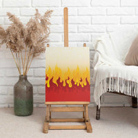 Japanese Kaen Pattern Canvas Wall Art Flame Pillar Blazing Lion Heart LT9 - Polynesian Pride