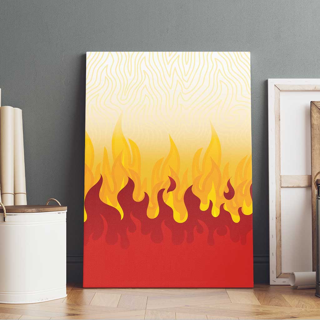 Japanese Kaen Pattern Canvas Wall Art Flame Pillar Blazing Lion Heart LT9 - Polynesian Pride