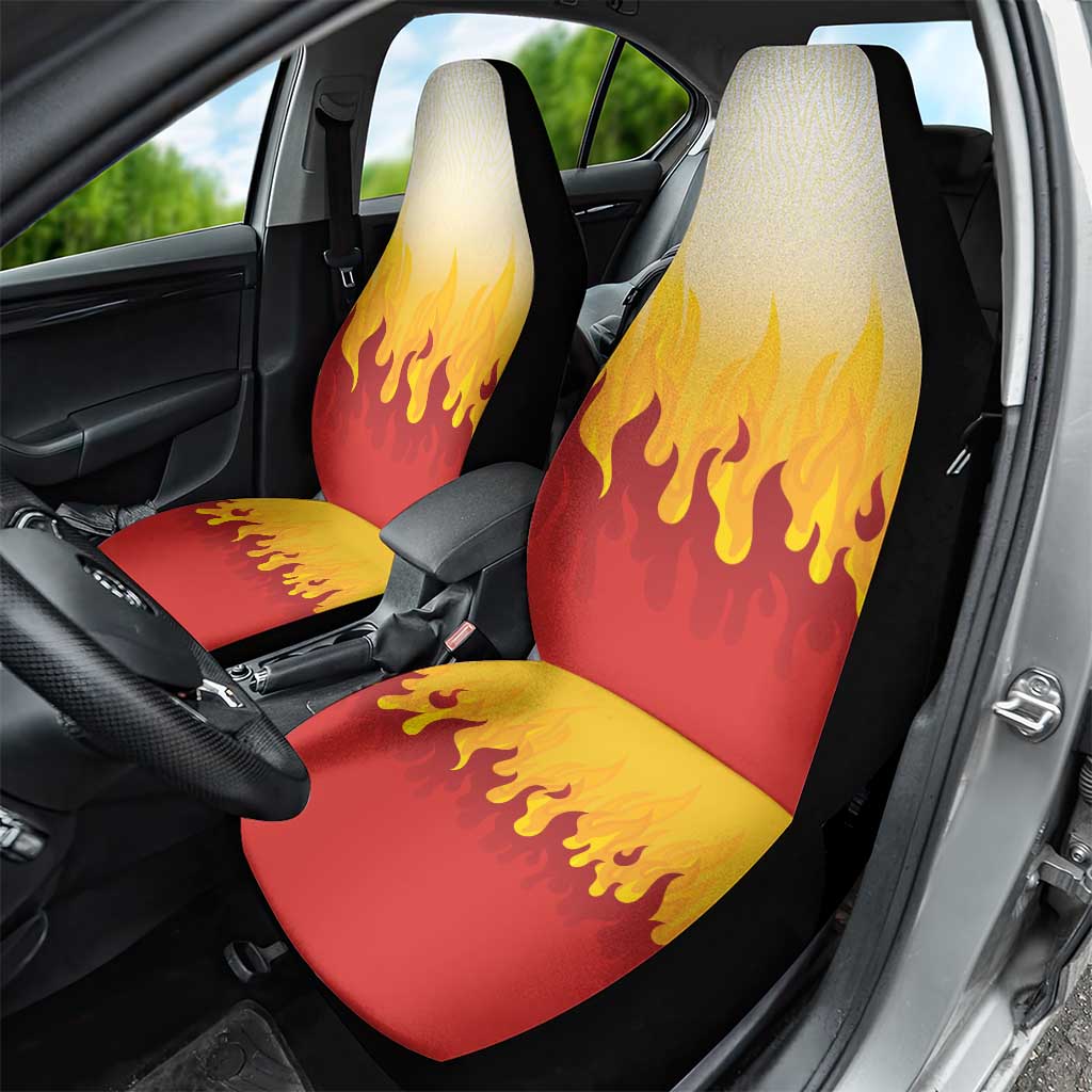 Japanese Kaen Pattern Car Seat Cover Flame Pillar Blazing Lion Heart - Polynesian Pride