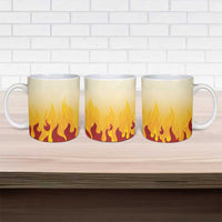 Japanese Kaen Pattern Ceramic Mug Flame Pillar Blazing Lion Heart LT9 - Polynesian Pride