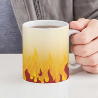 Japanese Kaen Pattern Ceramic Mug Flame Pillar Blazing Lion Heart LT9 - Polynesian Pride
