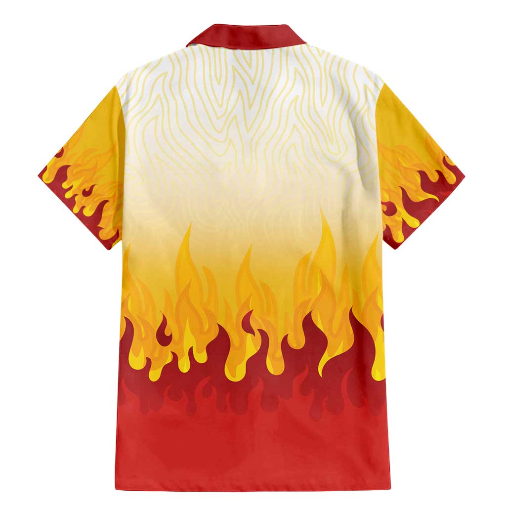 Japanese Kaen Pattern Family Matching Mermaid Dress and Hawaiian Shirt Flame Pillar Blazing Lion Heart - Polynesian Pride