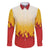 Japanese Kaen Pattern Family Matching Off The Shoulder Long Sleeve Dress and Hawaiian Shirt Flame Pillar Blazing Lion Heart - Polynesian Pride