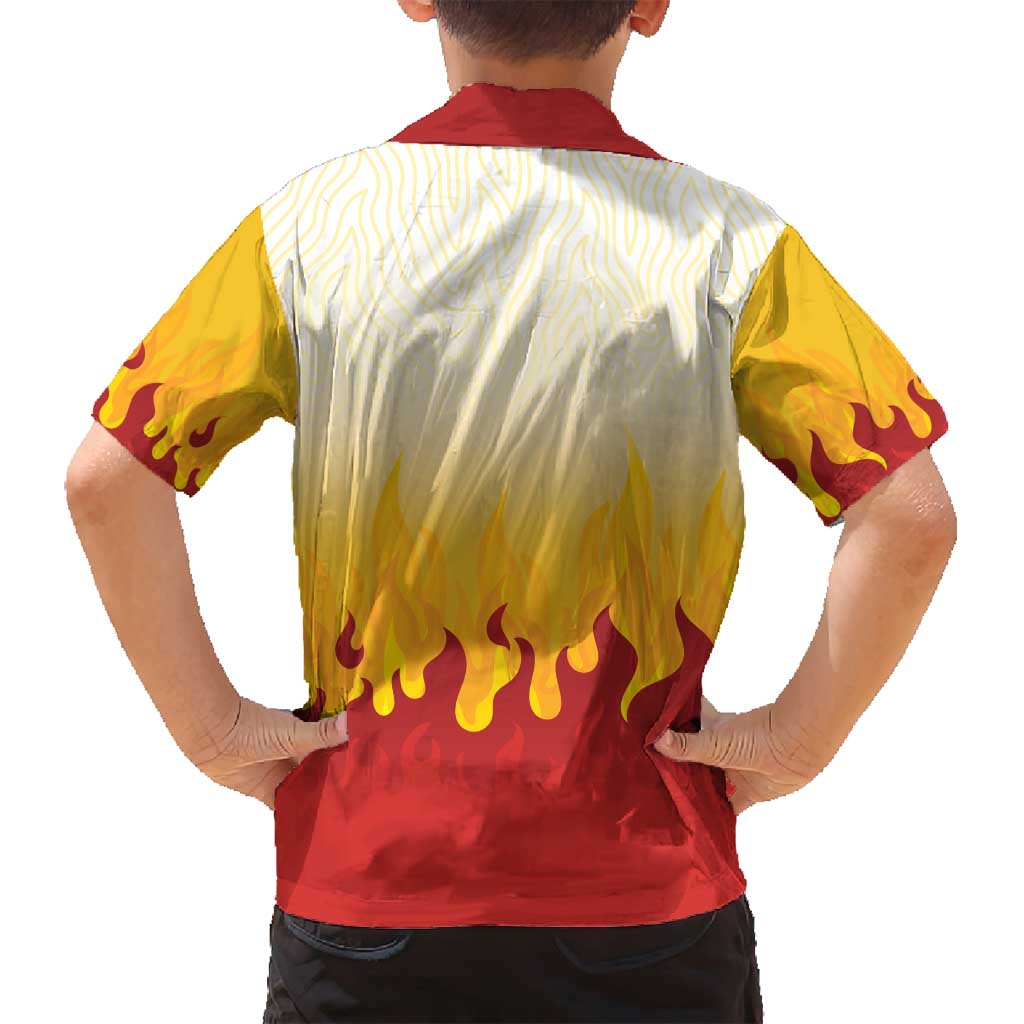 Japanese Kaen Pattern Family Matching Puletasi and Hawaiian Shirt Flame Pillar Blazing Lion Heart LT9 - Polynesian Pride