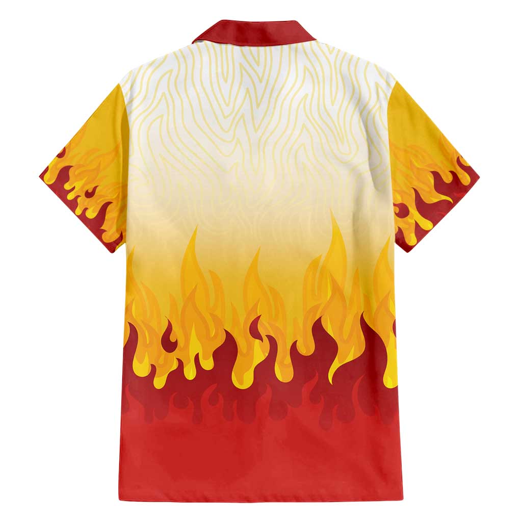 Japanese Kaen Pattern Family Matching Puletasi and Hawaiian Shirt Flame Pillar Blazing Lion Heart LT9 - Polynesian Pride