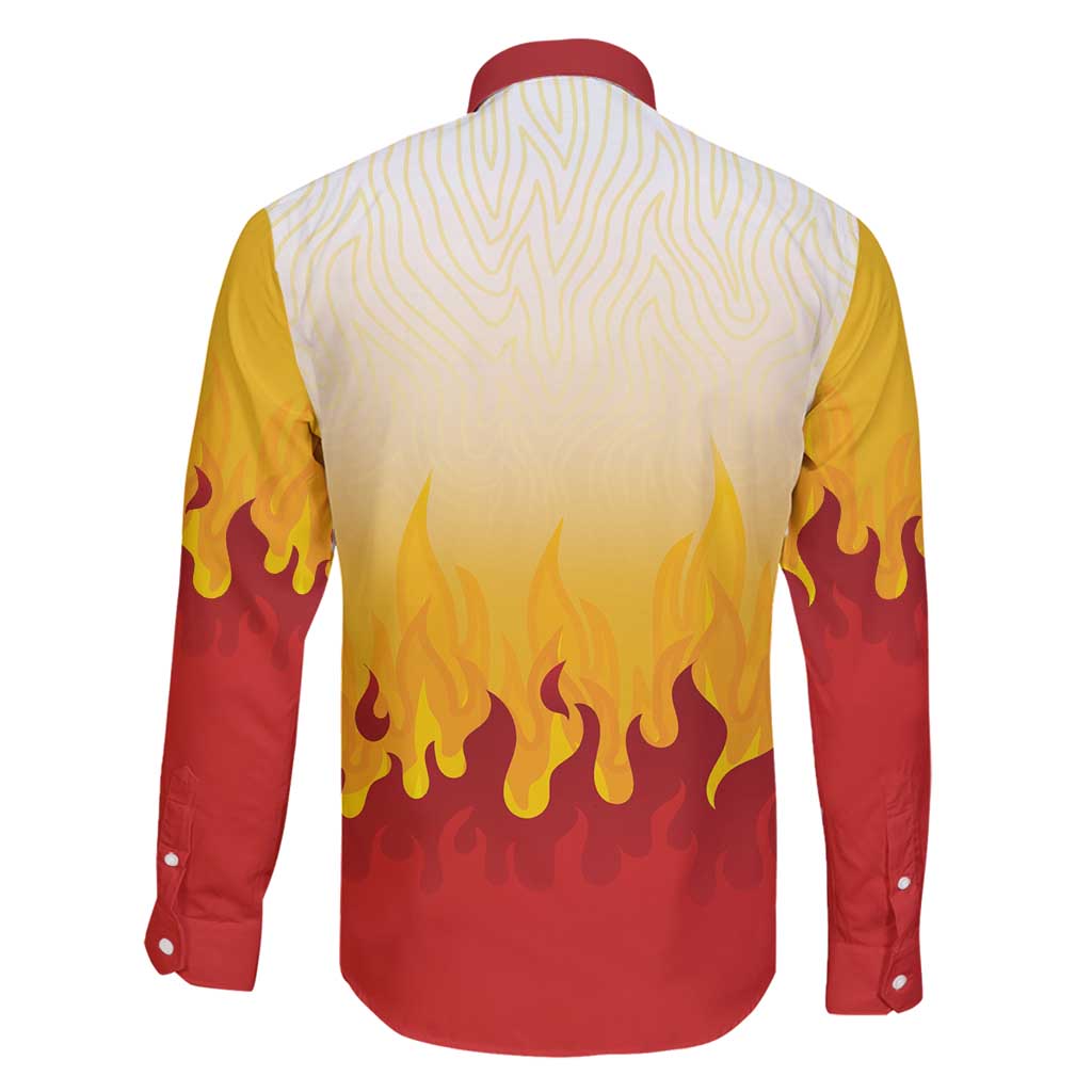 Japanese Kaen Pattern Family Matching Summer Maxi Dress and Hawaiian Shirt Flame Pillar Blazing Lion Heart - Polynesian Pride