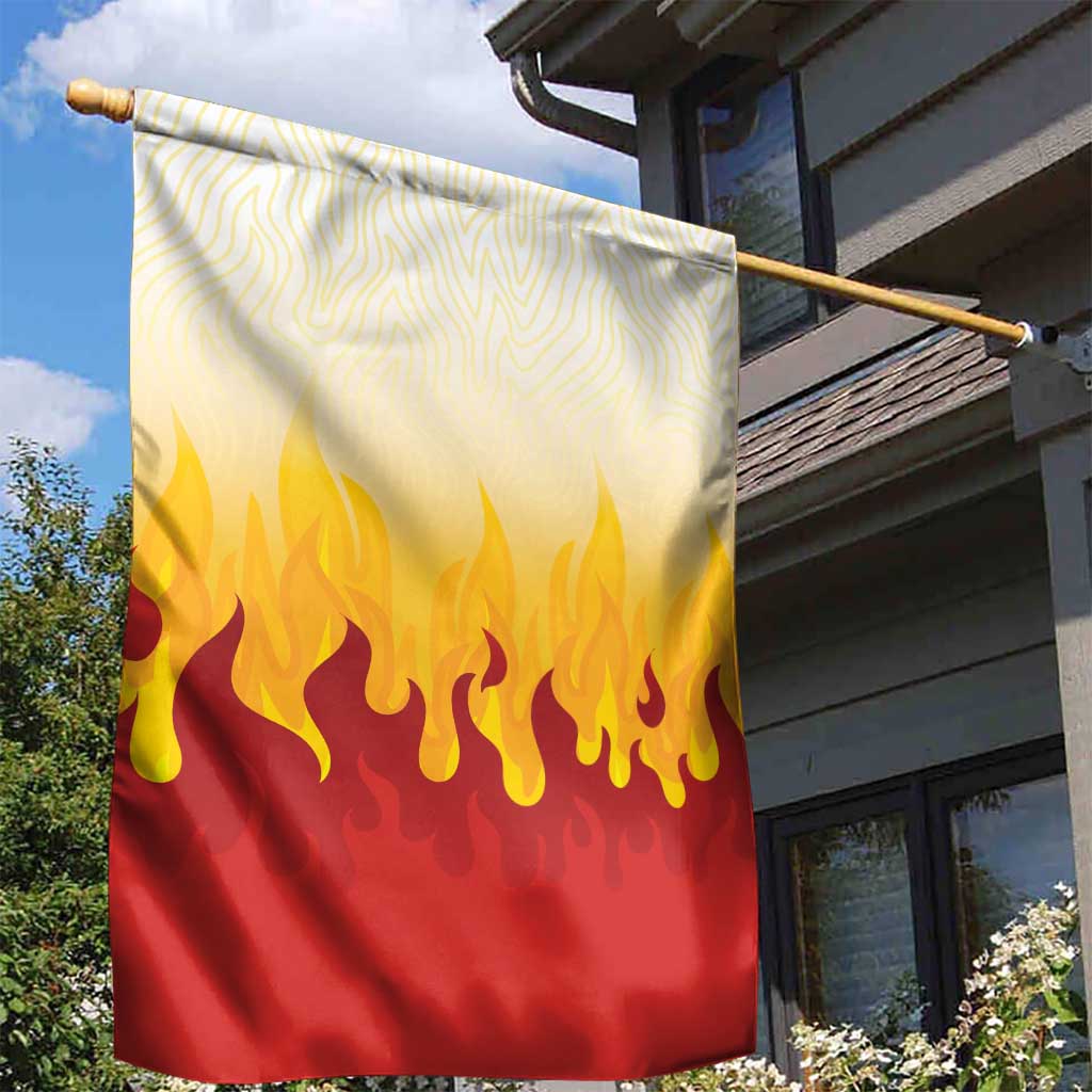 Japanese Kaen Pattern Garden Flag Flame Pillar Blazing Lion Heart - Polynesian Pride