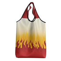Japanese Kaen Pattern Grocery Bag Flame Pillar Blazing Lion Heart - Polynesian Pride