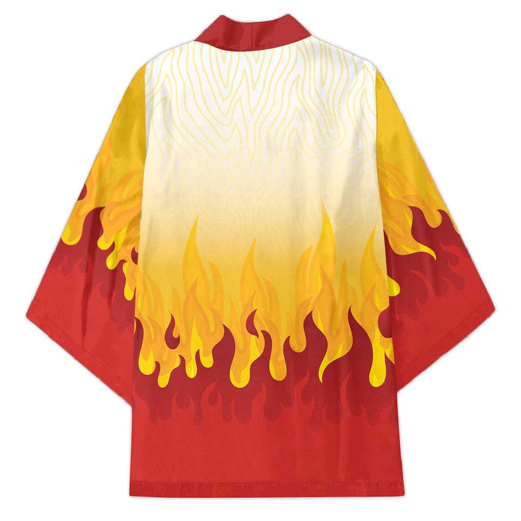 Japanese Kaen Pattern Kimono Flame Pillar Blazing Lion Heart - Polynesian Pride