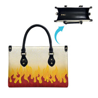 Japanese Kaen Pattern Leather Bag Flame Pillar Blazing Lion Heart - Polynesian Pride
