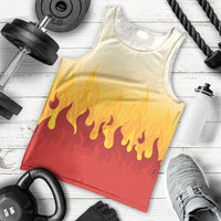 Japanese Kaen Pattern Men Tank Top Flame Pillar Blazing Lion Heart LT9 - Polynesian Pride