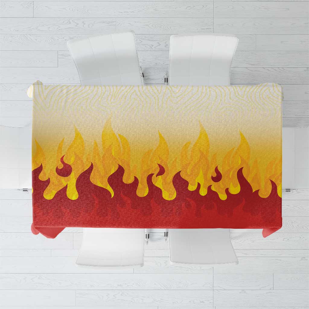 Japanese Kaen Pattern Tablecloth Flame Pillar Blazing Lion Heart LT9 Red - Polynesian Pride