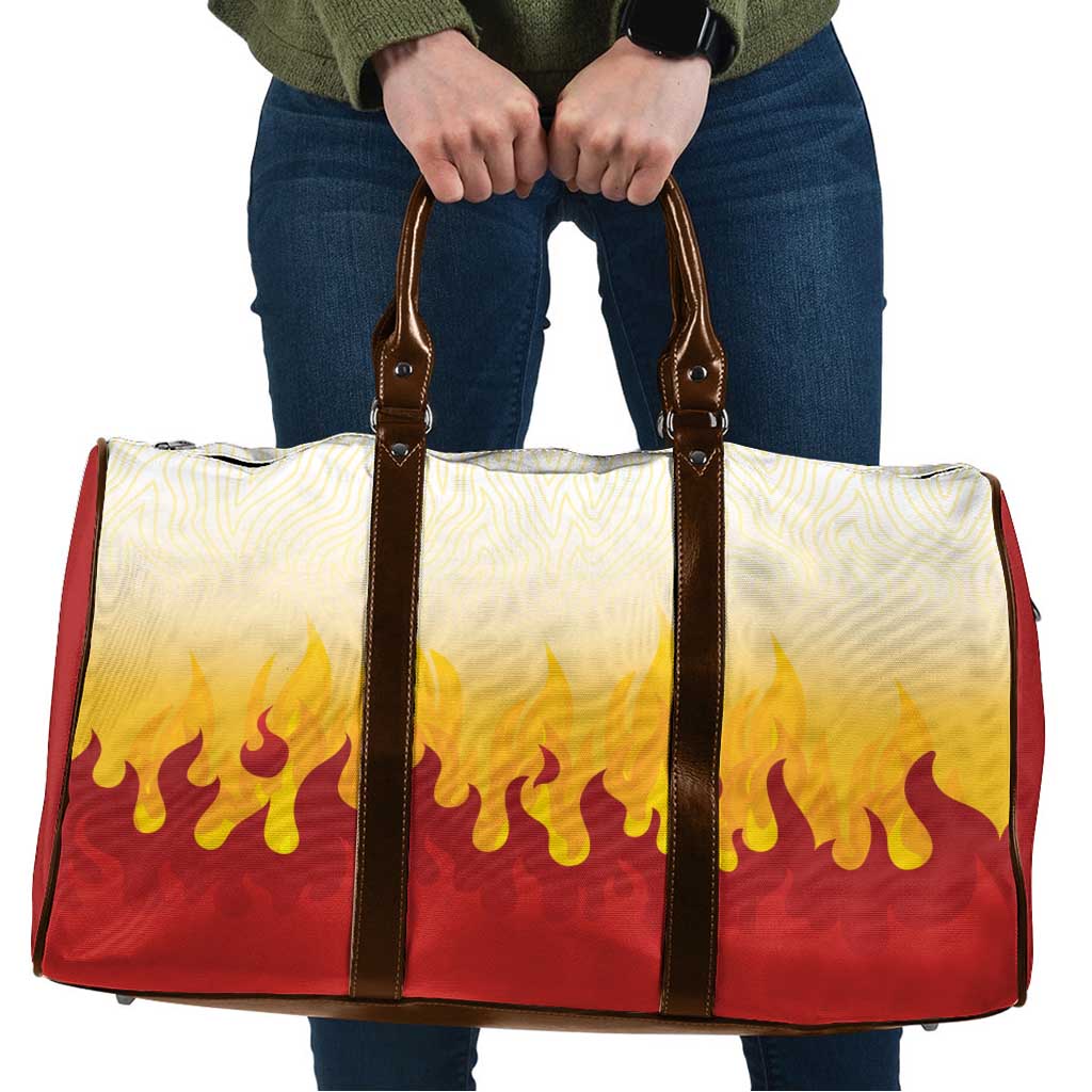 Japanese Kaen Pattern Travel Bag Flame Pillar Blazing Lion Heart - Polynesian Pride