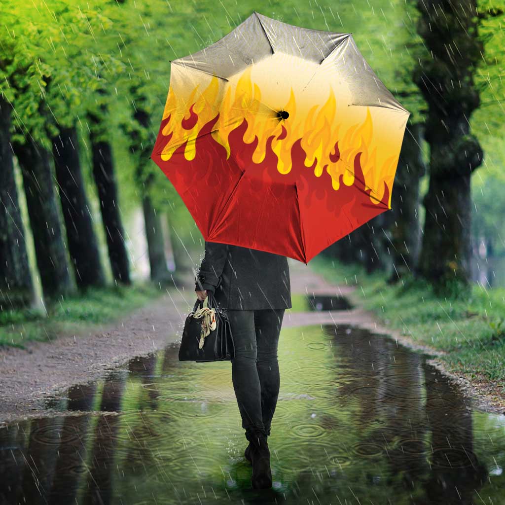 Japanese Kaen Pattern Umbrella Flame Pillar Blazing Lion Heart - Polynesian Pride