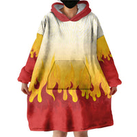 Japanese Kaen Pattern Wearable Blanket Hoodie Flame Pillar Blazing Lion Heart LT9 - Polynesian Pride