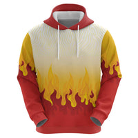 Japanese Kaen Pattern Zip Hoodie Flame Pillar Blazing Lion Heart - Polynesian Pride