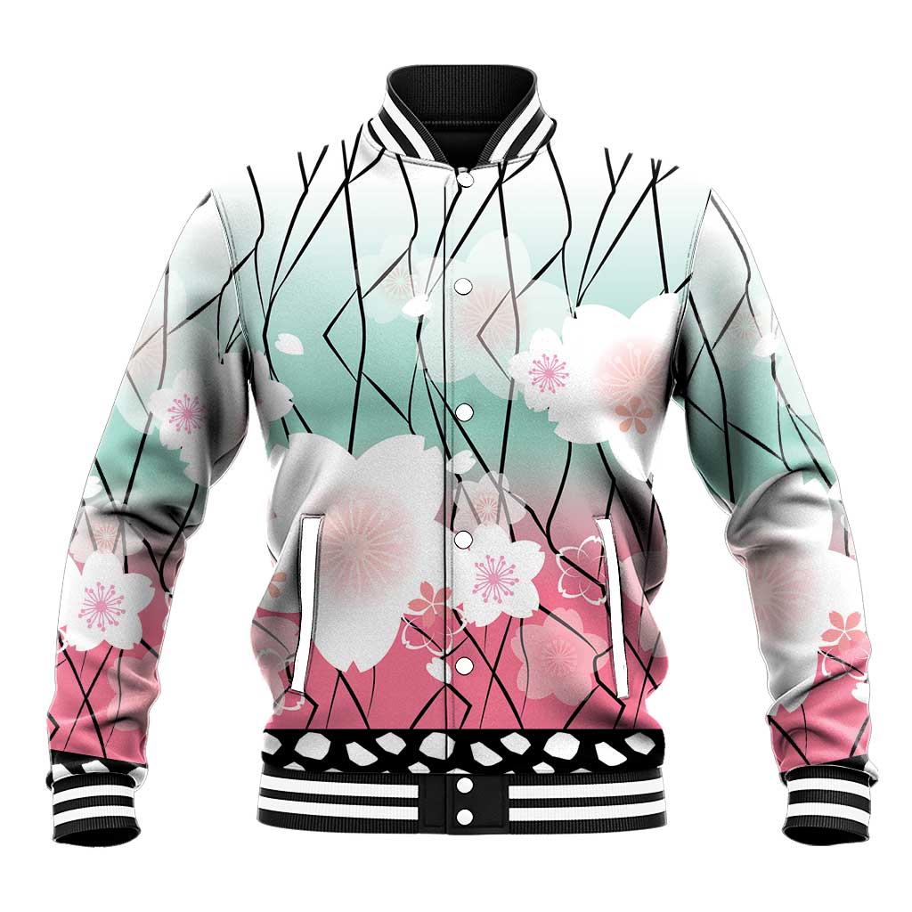 Japanese Kocho Pattern Baseball Jacket Insect Pillar Butterfly Flower Fairy LT9 Unisex Pink - Polynesian Pride