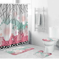 Japanese Kocho Pattern Bathroom Set Insect Pillar Butterfly Flower Fairy - Polynesian Pride
