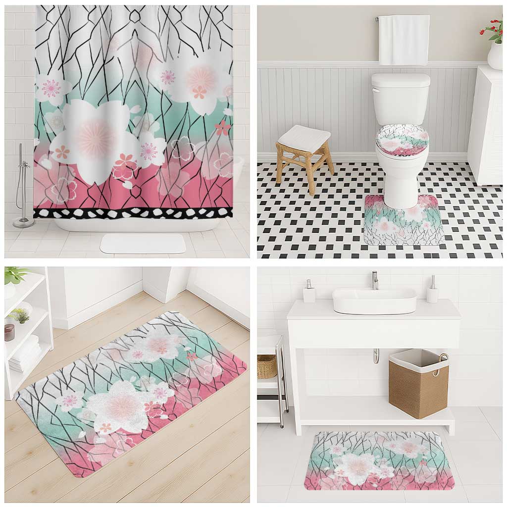 Japanese Kocho Pattern Bathroom Set Insect Pillar Butterfly Flower Fairy - Polynesian Pride