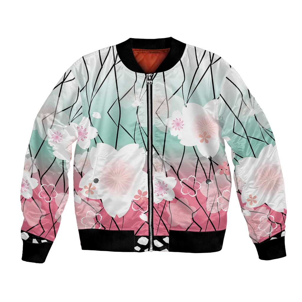 Japanese Kocho Pattern Bomber Jacket Insect Pillar Butterfly Flower Fairy - Polynesian Pride