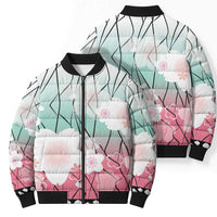 Japanese Kocho Pattern Bomber Puffer Jacket Insect Pillar Butterfly Flower Fairy LT9 - Polynesian Pride