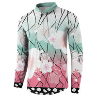 Japanese Kocho Pattern Button Sweatshirt Insect Pillar Butterfly Flower Fairy LT9 - Polynesian Pride