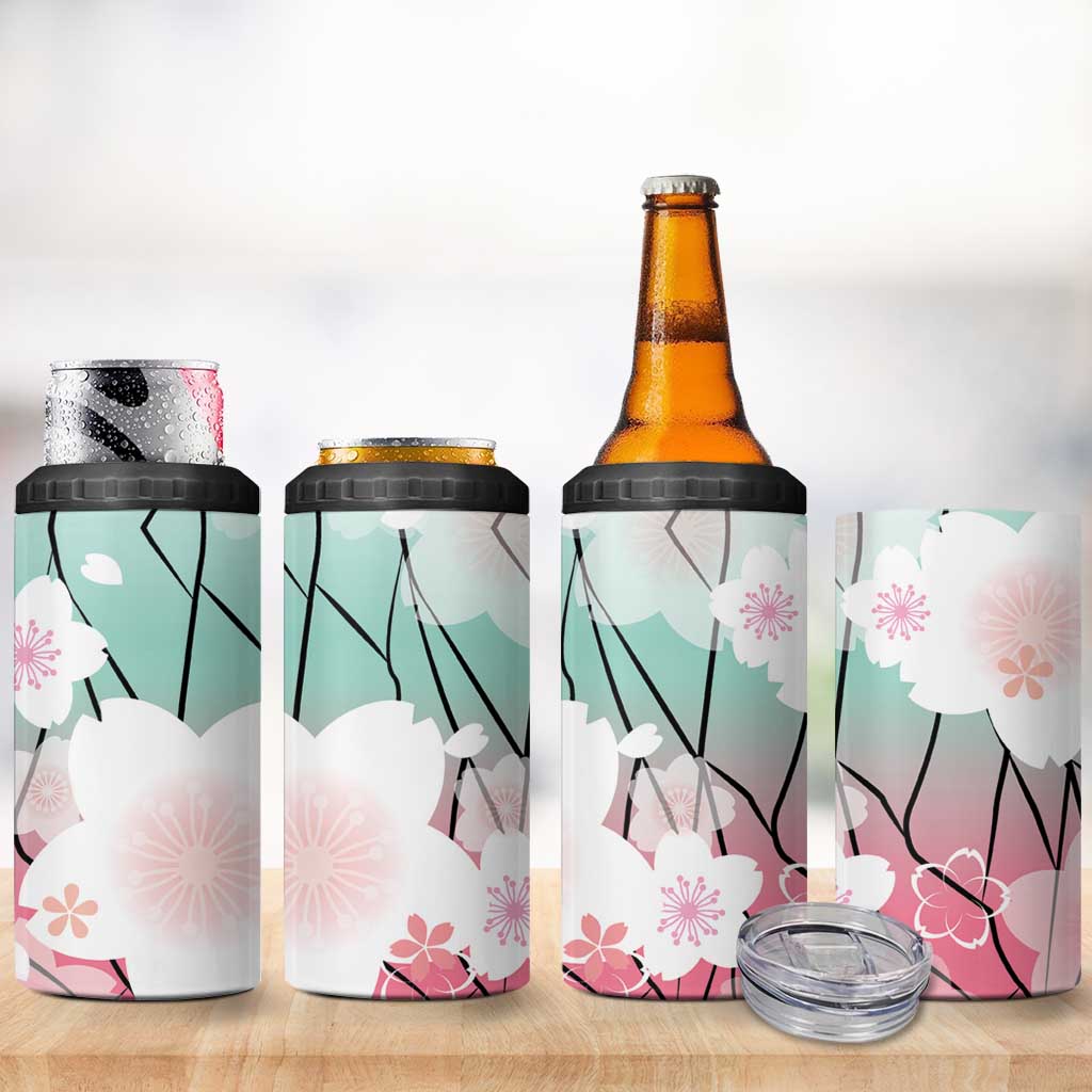 Japanese Kocho Pattern 4 in 1 Can Cooler Tumbler Insect Pillar Butterfly Flower Fairy LT9 - Polynesian Pride