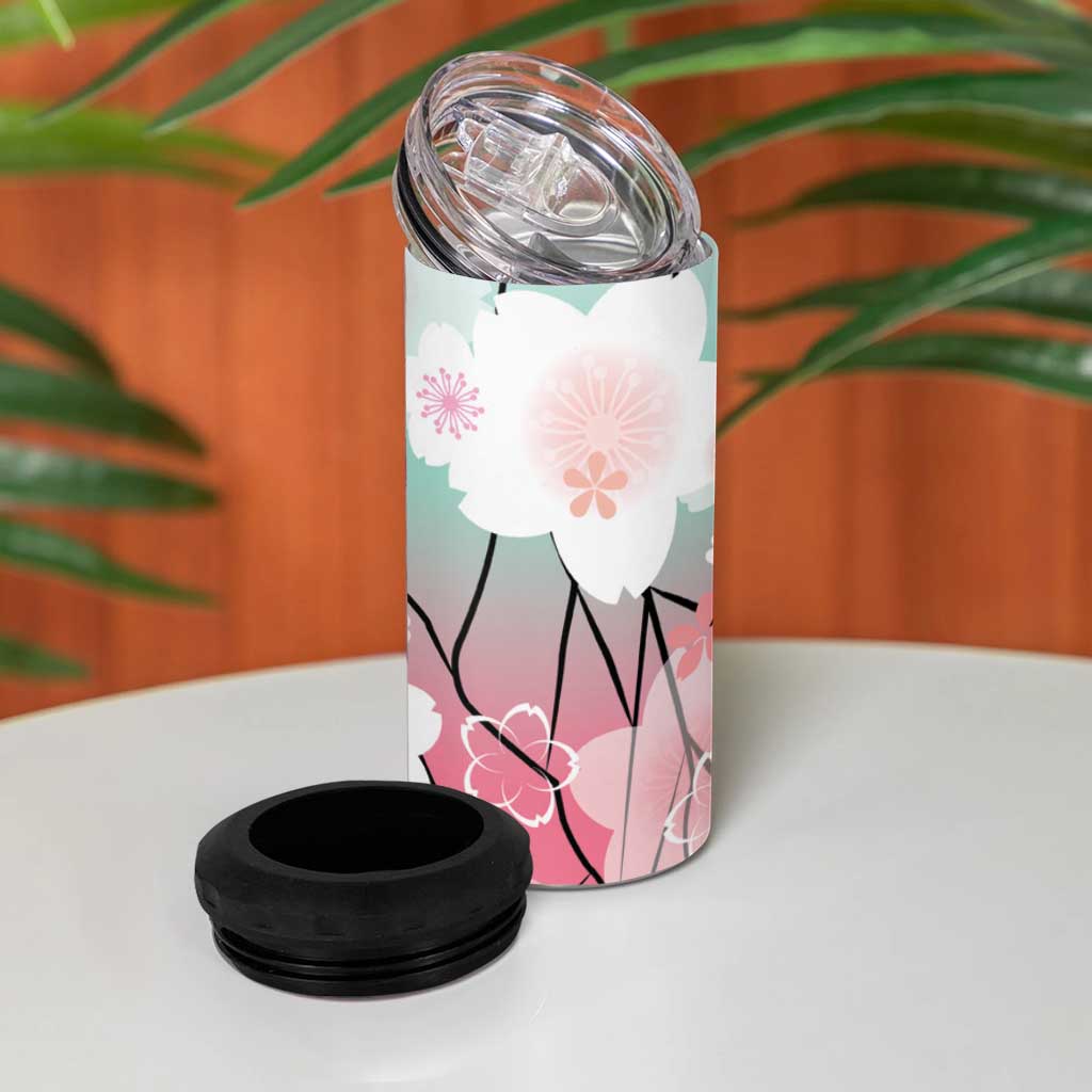 Japanese Kocho Pattern 4 in 1 Can Cooler Tumbler Insect Pillar Butterfly Flower Fairy LT9 - Polynesian Pride