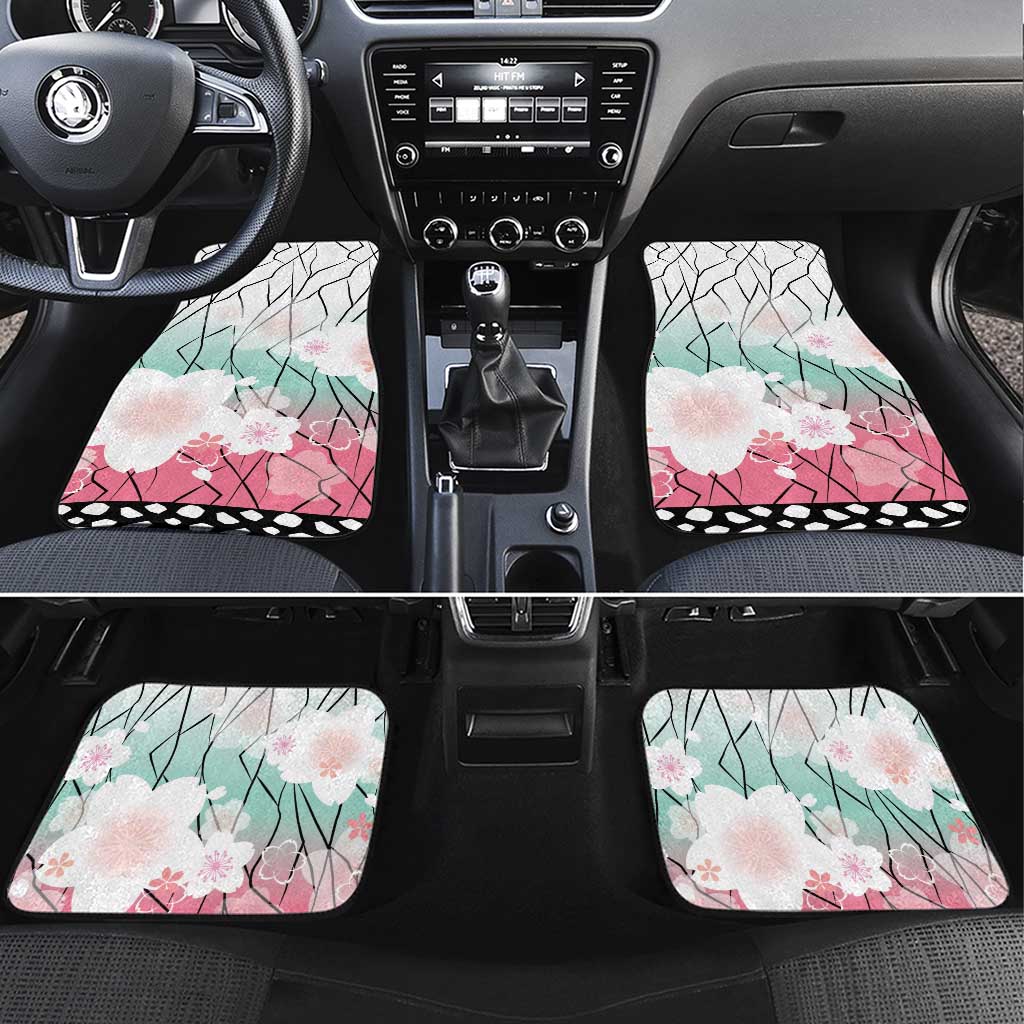 Japanese Kocho Pattern Car Mats Insect Pillar Butterfly Flower Fairy LT9 Set 4pcs Pink - Polynesian Pride