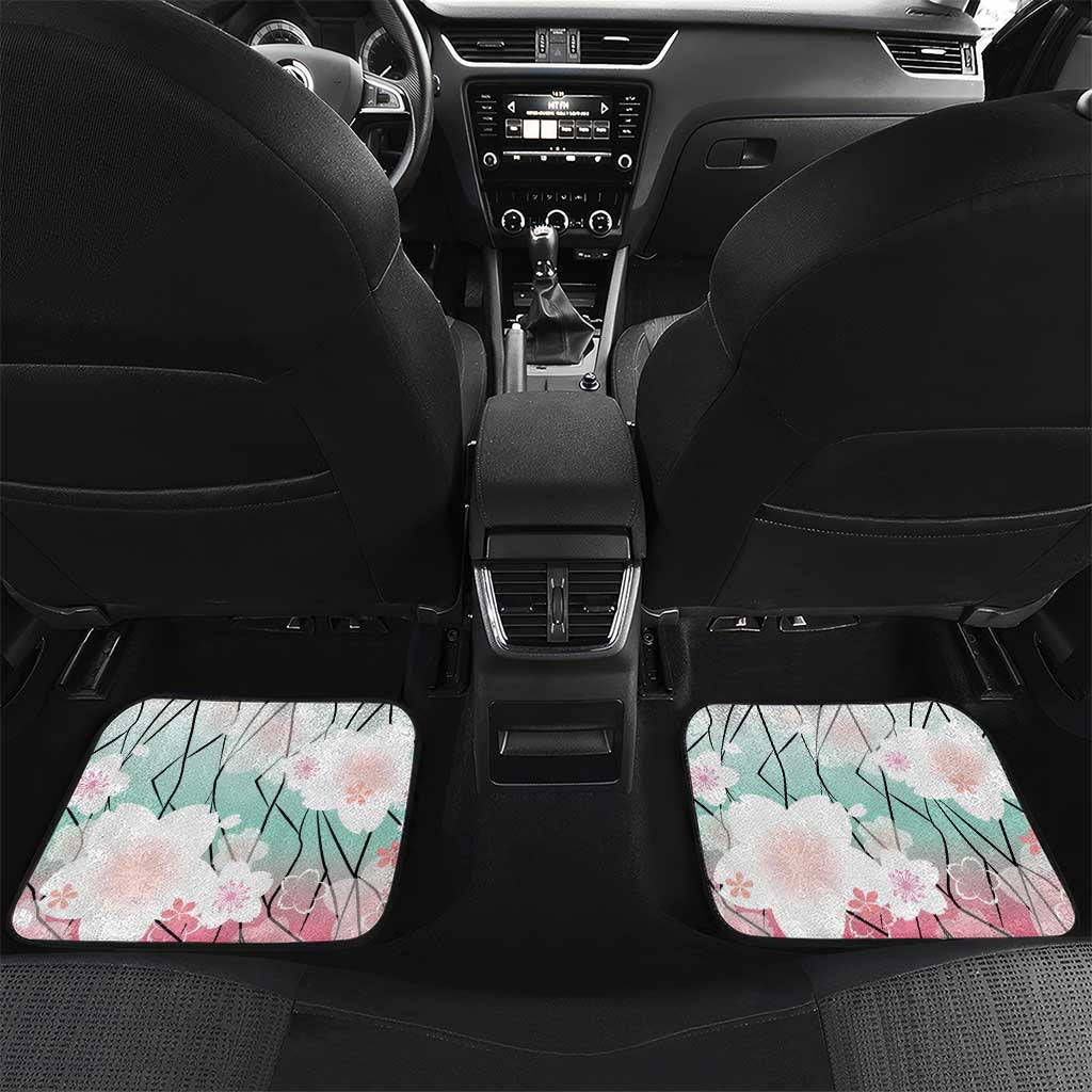 Japanese Kocho Pattern Car Mats Insect Pillar Butterfly Flower Fairy LT9 Set 2pcs - Back Pink - Polynesian Pride