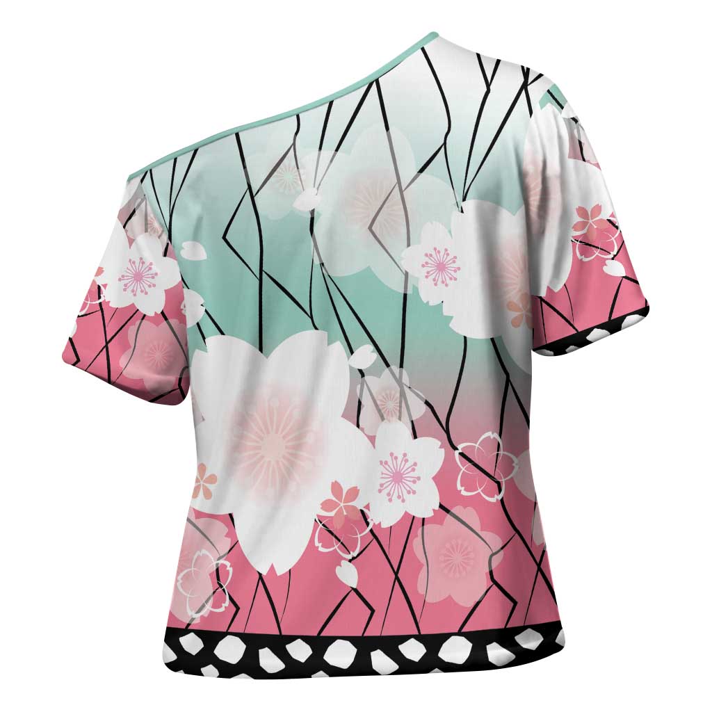 Japanese Kocho Pattern Cross Shoulder Shirt Insect Pillar Butterfly Flower Fairy LT9 - Polynesian Pride