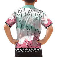 Japanese Kocho Pattern Family Matching Puletasi and Hawaiian Shirt Insect Pillar Butterfly Flower Fairy - Polynesian Pride