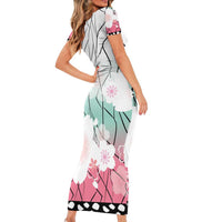 Japanese Kocho Pattern Family Matching Short Sleeve Bodycon Dress and Hawaiian Shirt Insect Pillar Butterfly Flower Fairy - Polynesian Pride