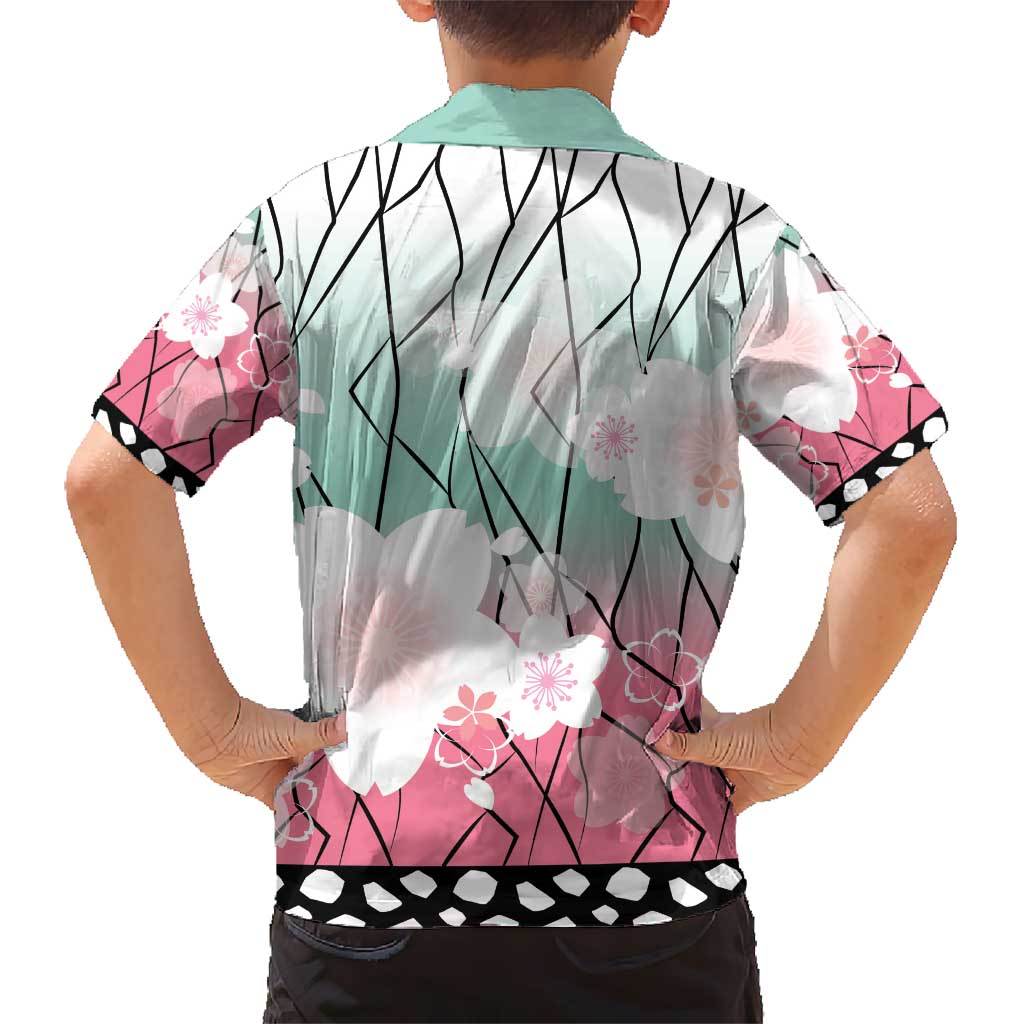 Japanese Kocho Pattern Kid Hawaiian Shirt Insect Pillar Butterfly Flower Fairy - Polynesian Pride
