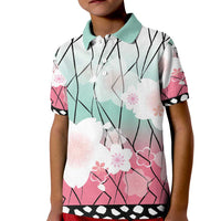Japanese Kocho Pattern Kid Polo Shirt Insect Pillar Butterfly Flower Fairy - Polynesian Pride