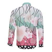 Japanese Kocho Pattern Long Sleeve Button Shirt Insect Pillar Butterfly Flower Fairy LT9 - Polynesian Pride