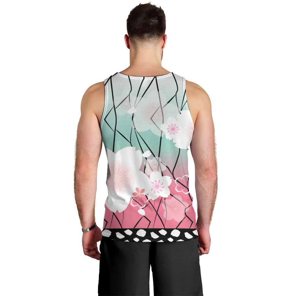 Japanese Kocho Pattern Men Tank Top Insect Pillar Butterfly Flower Fairy LT9 - Polynesian Pride