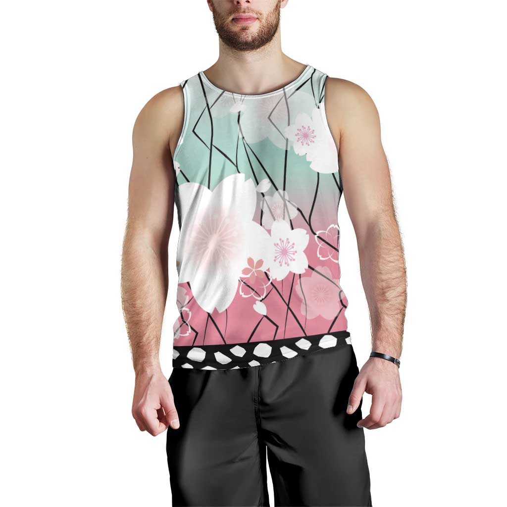 Japanese Kocho Pattern Men Tank Top Insect Pillar Butterfly Flower Fairy LT9 - Polynesian Pride