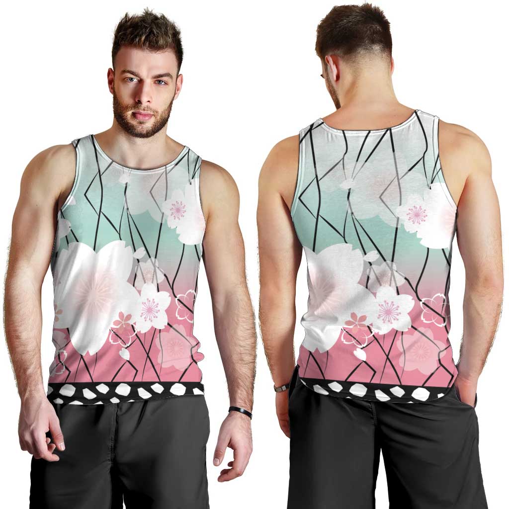Japanese Kocho Pattern Men Tank Top Insect Pillar Butterfly Flower Fairy LT9 - Polynesian Pride