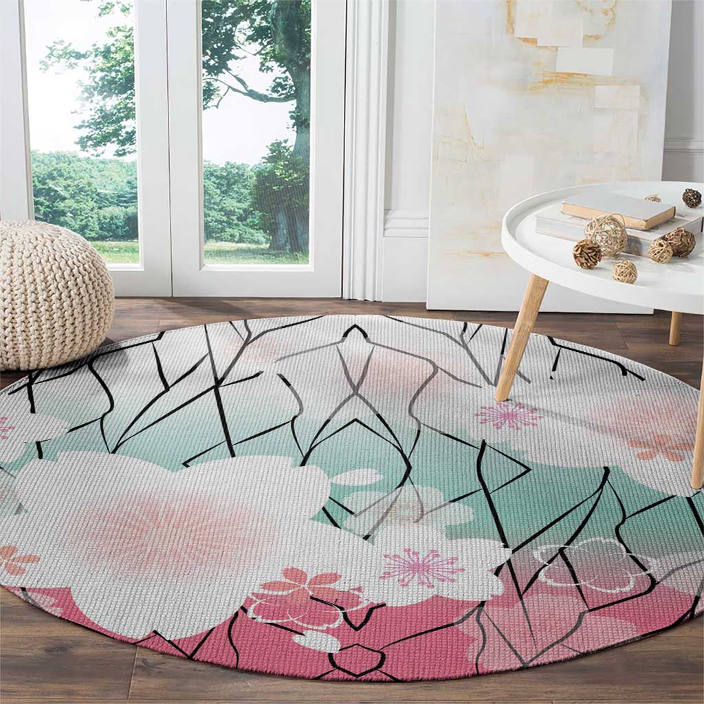 Japanese Kocho Pattern Round Carpet Insect Pillar Butterfly Flower Fairy - Polynesian Pride