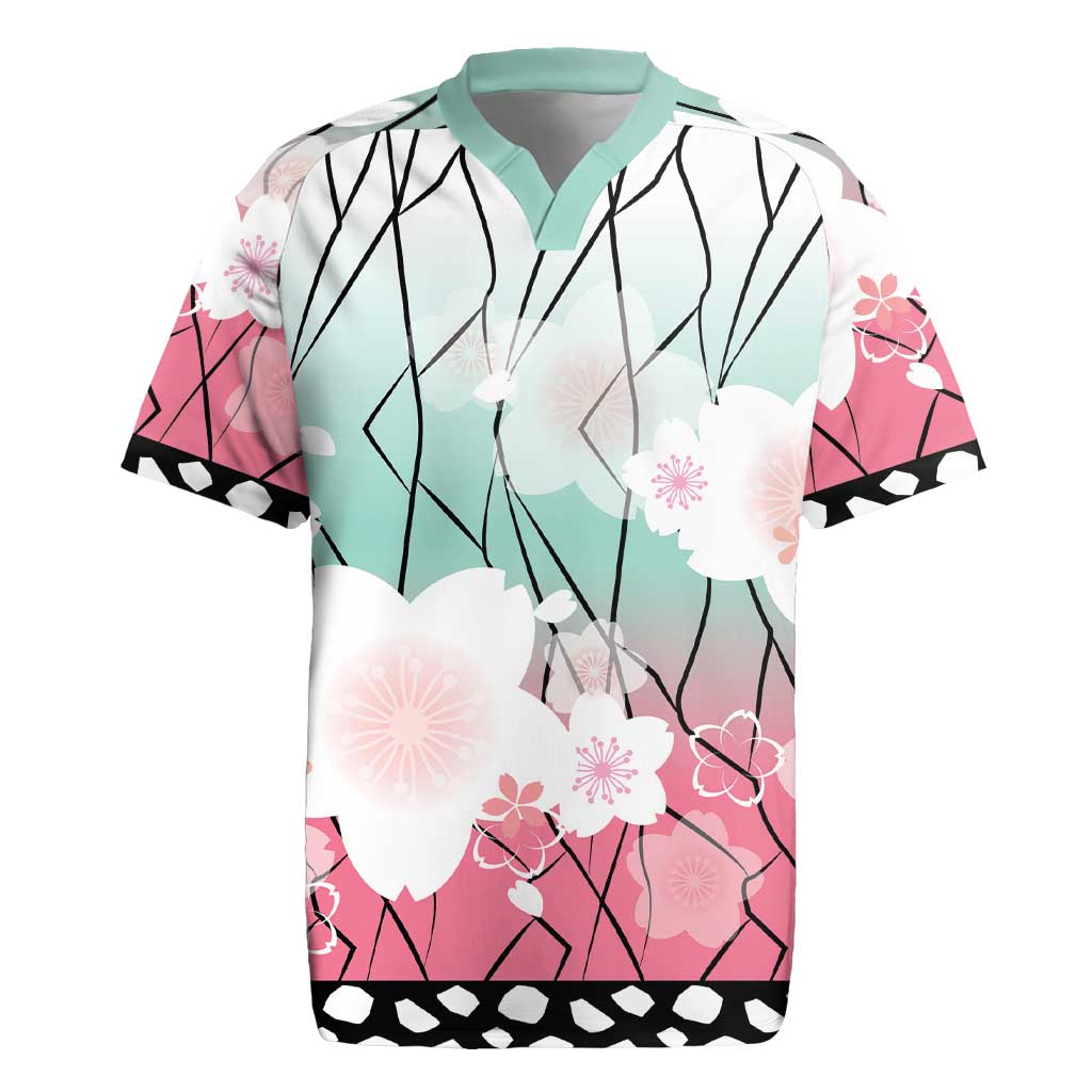 Japanese Kocho Pattern Rugby Jersey Insect Pillar Butterfly Flower Fairy LT9 Pink - Polynesian Pride